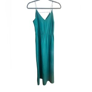LOFT Teal Green Spaghetti-Strap Maxi Dress